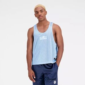NWT New Balance Men's Blue Hoops Reversible Jersey Tank Top